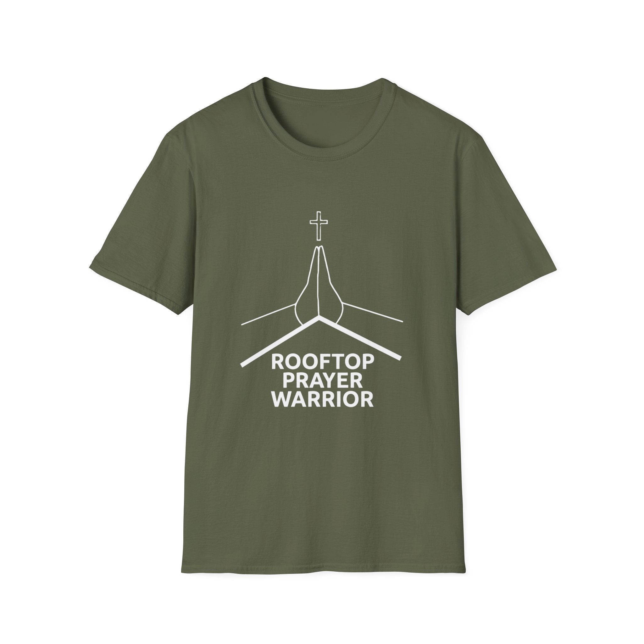 Rooftop Prayer Warrior T-Shirt — Bold Dark Colors