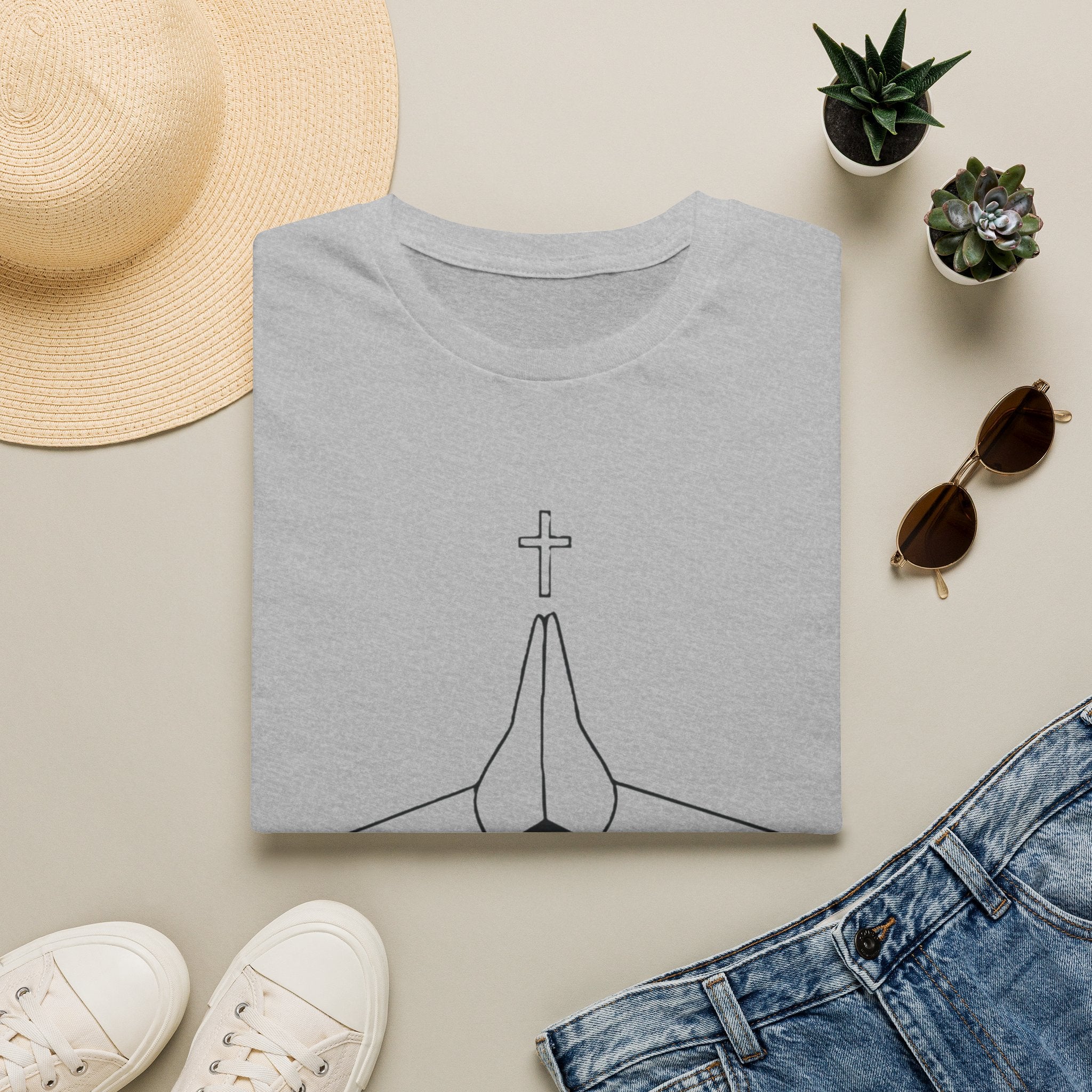 Prayer Hands T-Shirt — "Rooftop Prayer Warrior" Faith Graphic Tee