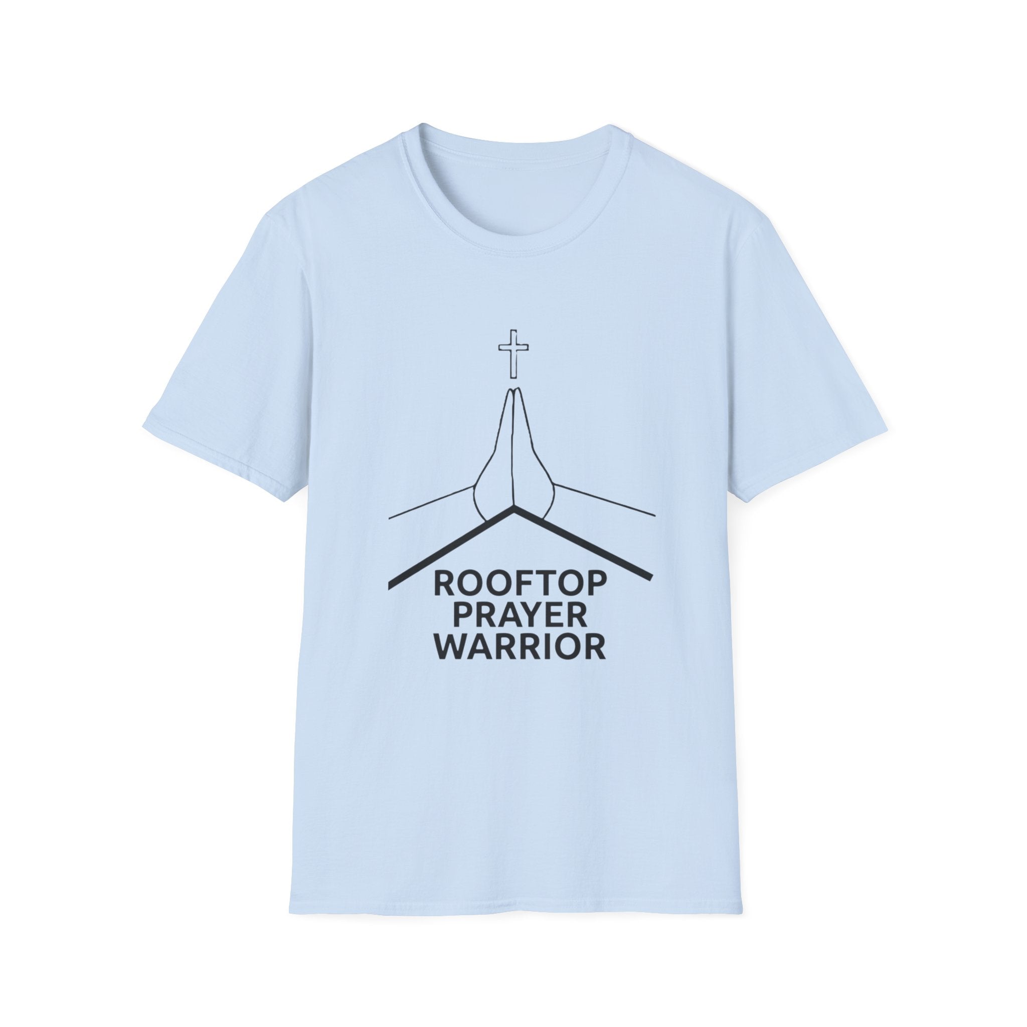 Prayer Hands T-Shirt — "Rooftop Prayer Warrior" Faith Graphic Tee