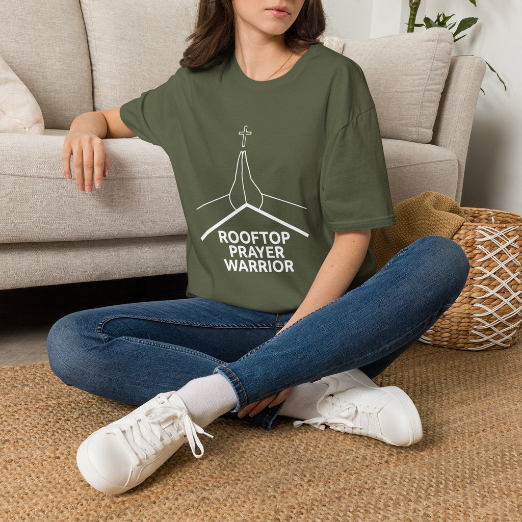 Rooftop Prayer Warrior T-Shirt — Bold Dark Colors