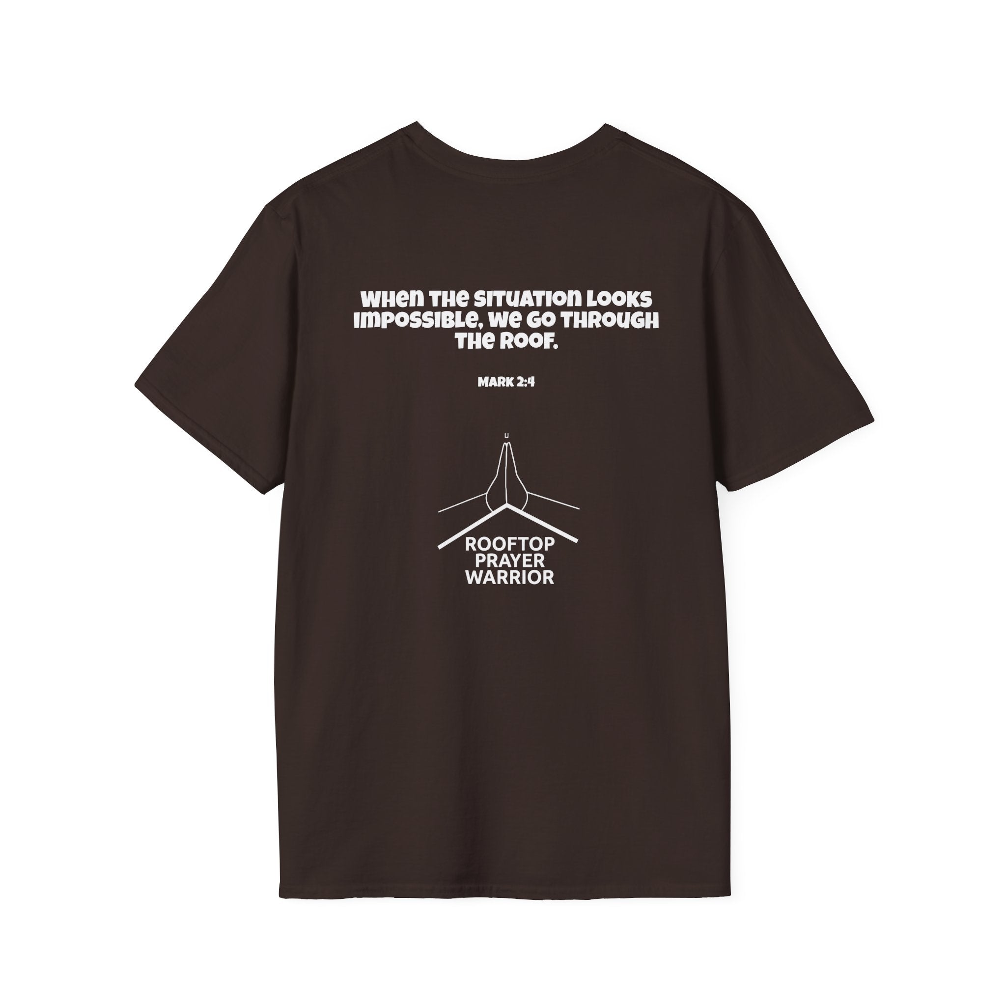 Rooftop Prayer Warrior T-Shirt — Bold Dark Colors
