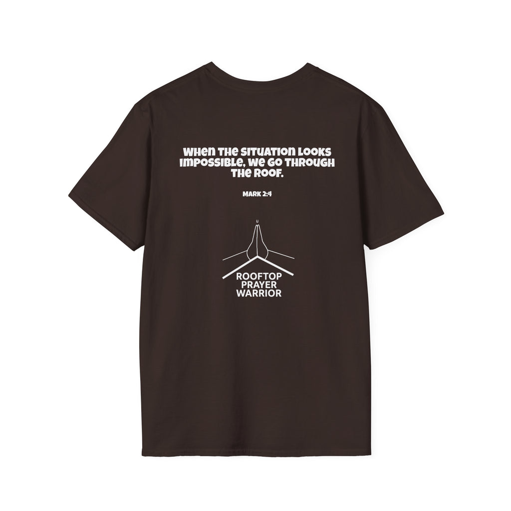 Rooftop Prayer Warrior T-Shirt — Bold Dark Colors