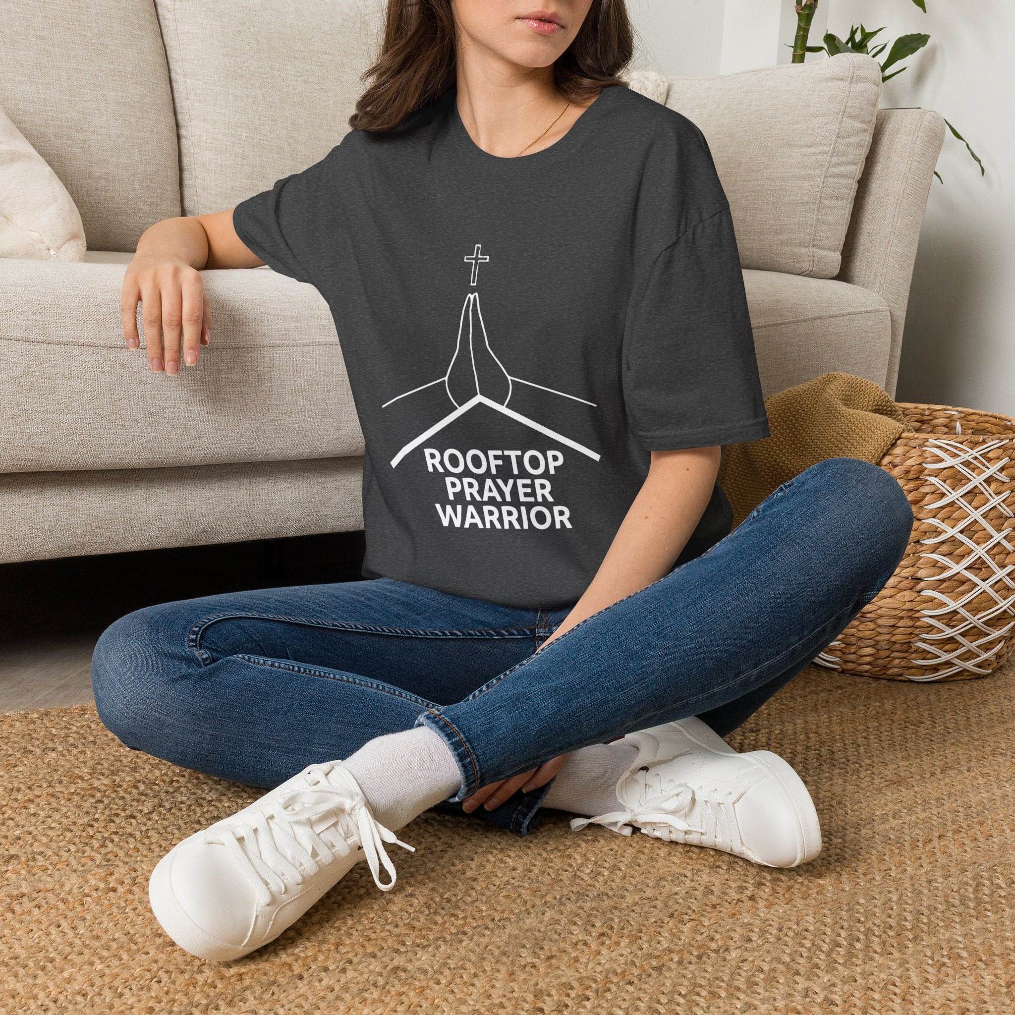 Rooftop Prayer Warrior T-Shirt — Bold Dark Colors