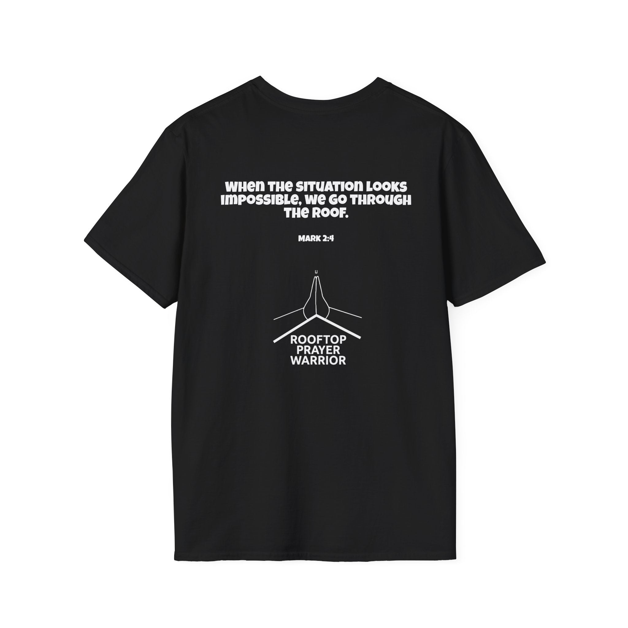 Rooftop Prayer Warrior T-Shirt — Bold Dark Colors