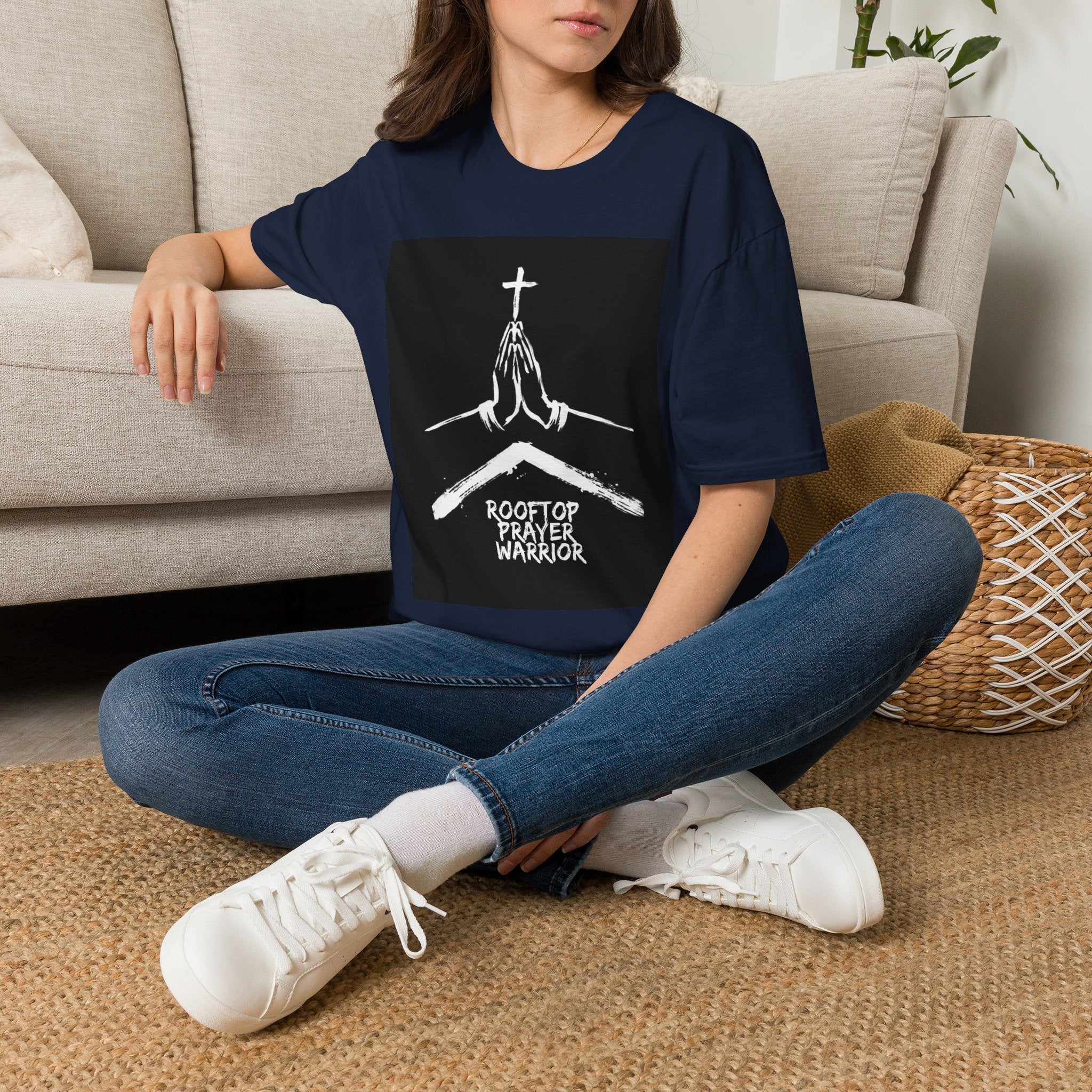 Rooftop Prayer Warrior T-Shirt — Bold Dark Colors