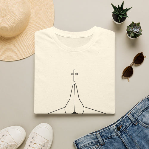 Prayer Hands T-Shirt — "Rooftop Prayer Warrior" Faith Graphic Tee