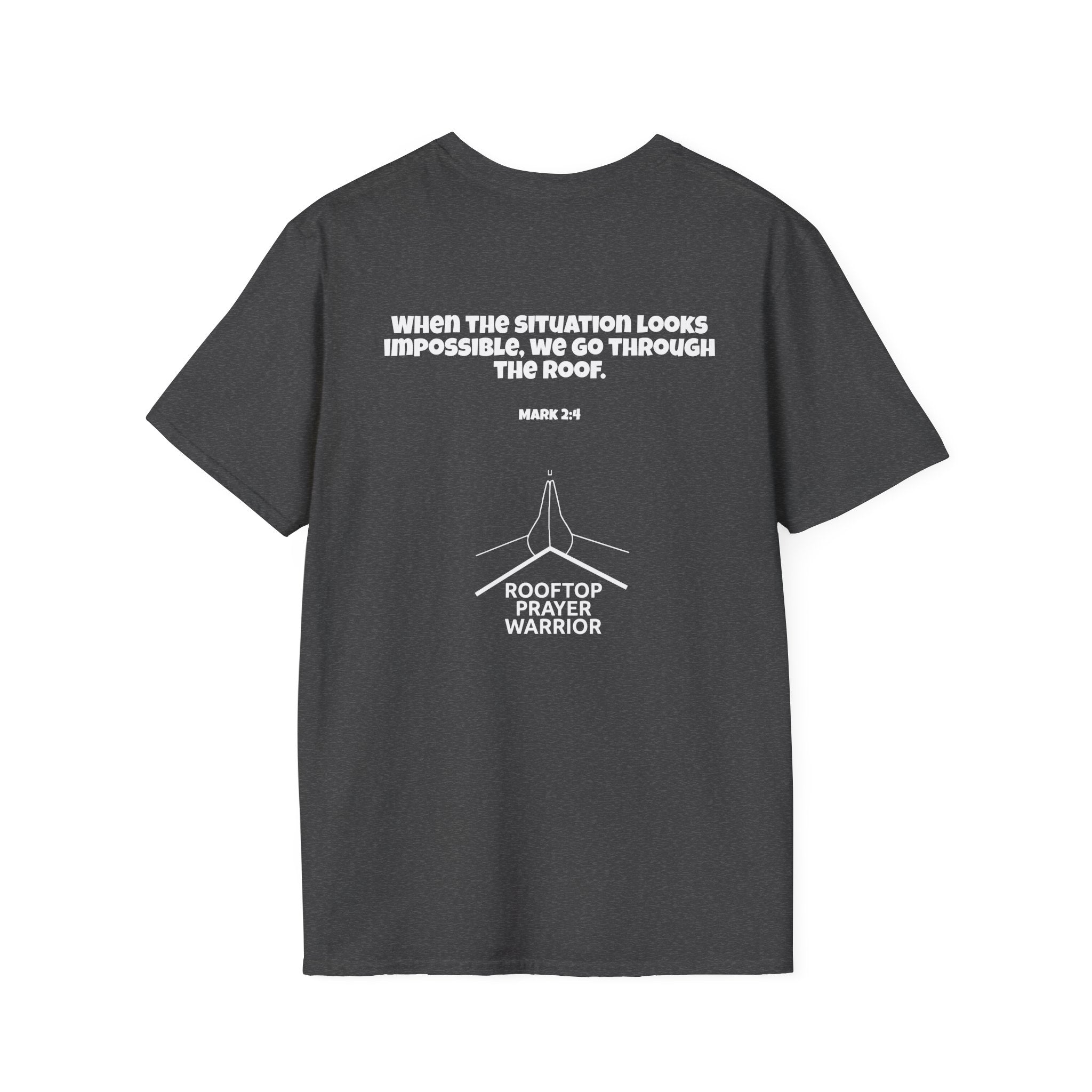 Rooftop Prayer Warrior T-Shirt — Bold Dark Colors