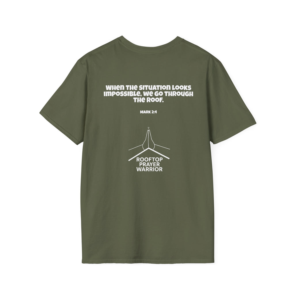 Rooftop Prayer Warrior T-Shirt — Bold Dark Colors